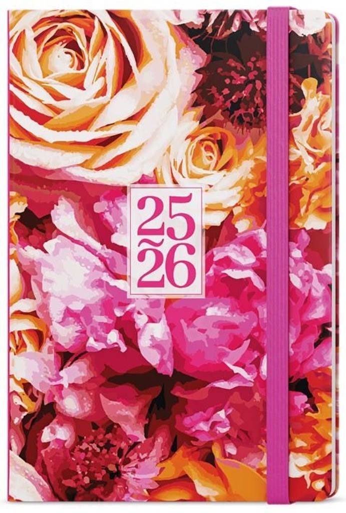 18měsíční týdenní diář 2026 Lungo B6 Růže