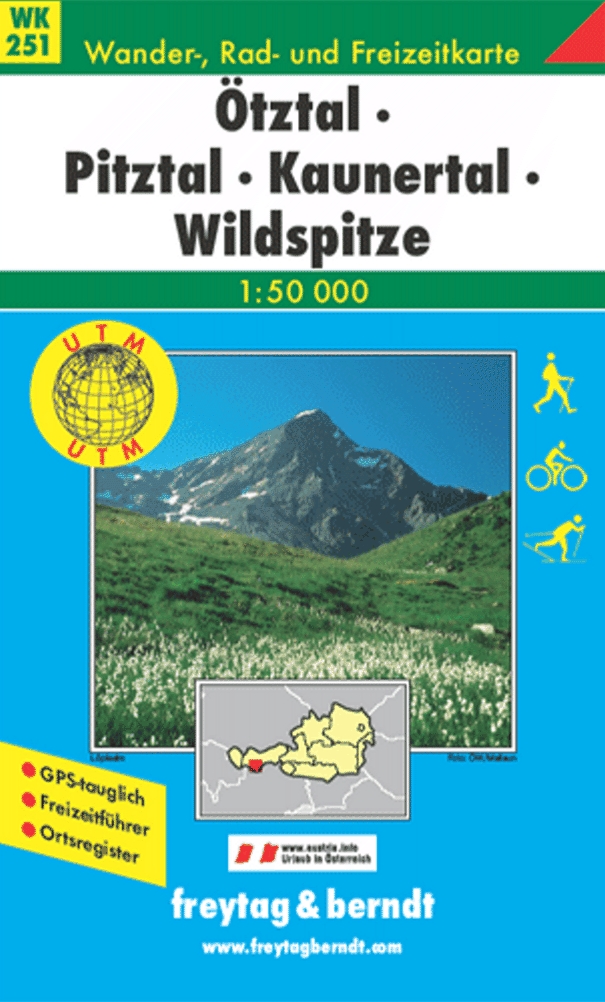 251 Ötztal, Pitztal, Kaunertal, Wildspizte 1:50 000