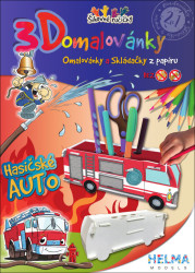 3D omalovánky Hasičské auto (Omalovánky a Skládačky z papíru) - kniha z kategorie Omalovánky