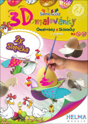 3D omalovánky Slepička (Omalovánky a Skládačky z papíru) - kniha z kategorie Omalovánky