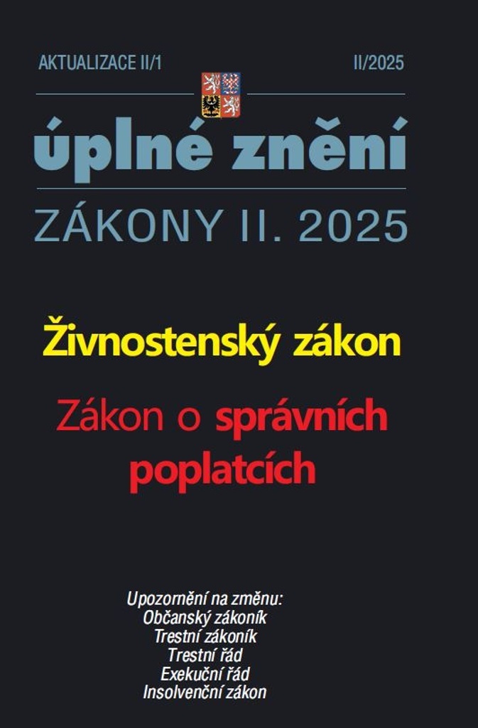 Aktualizace Živnostenský zákon (II/1 2025)