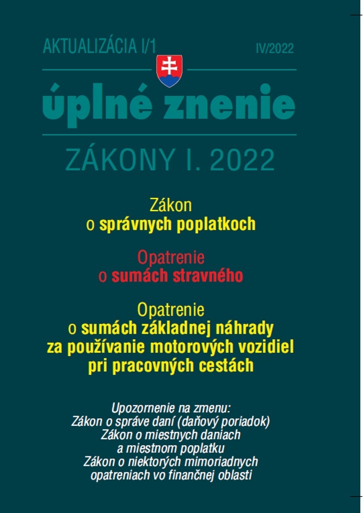 Aktualizácia I/1 2022 – daňové a účtovné zákony