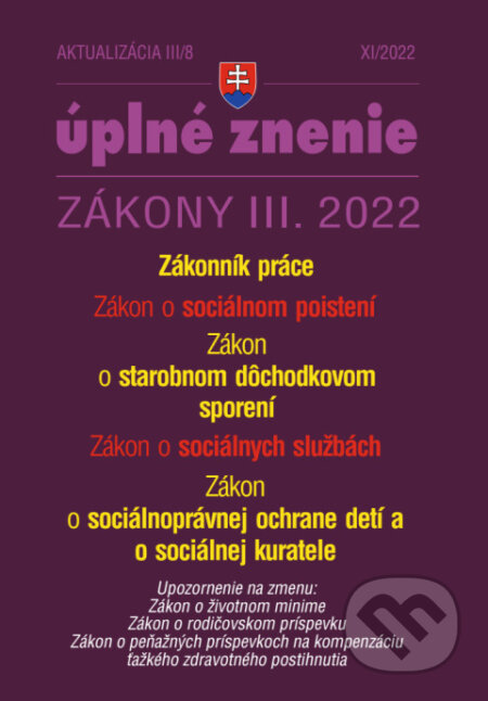 Aktualizácia III/8 / 2022