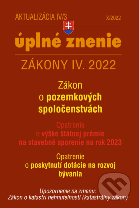 Aktualizácia IV/3 / 2022