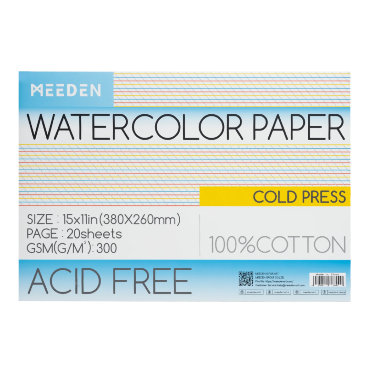 Akvarelový blok Meeden 100% bavlna 26x38cm Cold Pressed