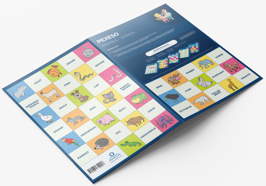 Anglické pexeso Animals Zvířata