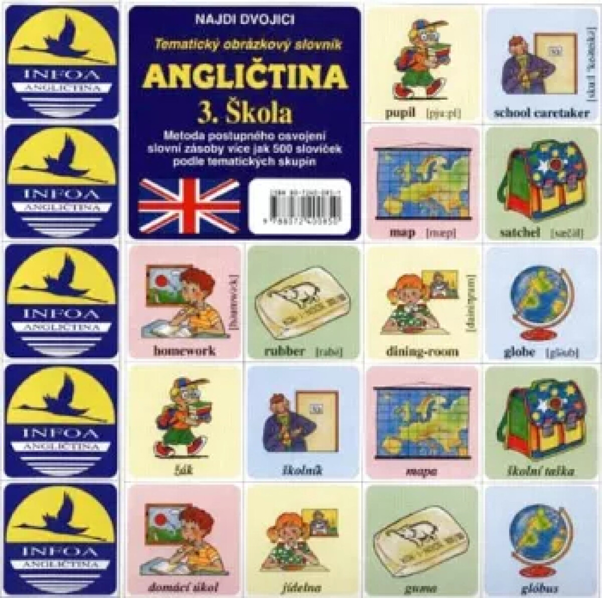 Angličtina 3.: Škola - Antonín Šplíchal a kolektiv - hra z kategorie Karty, pexeso