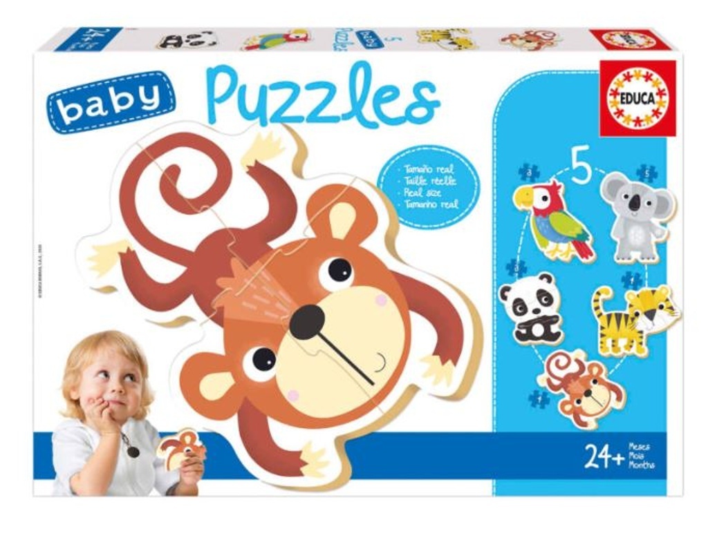 Baby puzzle Divoká zvěř 5v1 ((3-5 dílků))