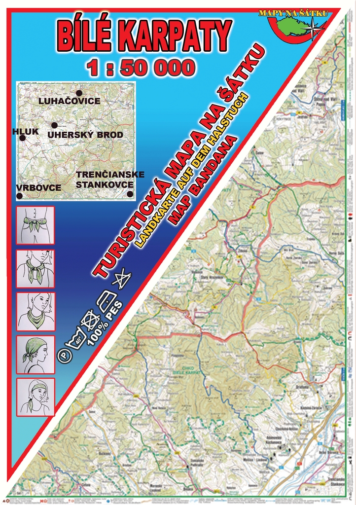 Bílé Karpaty Šátek s mapou