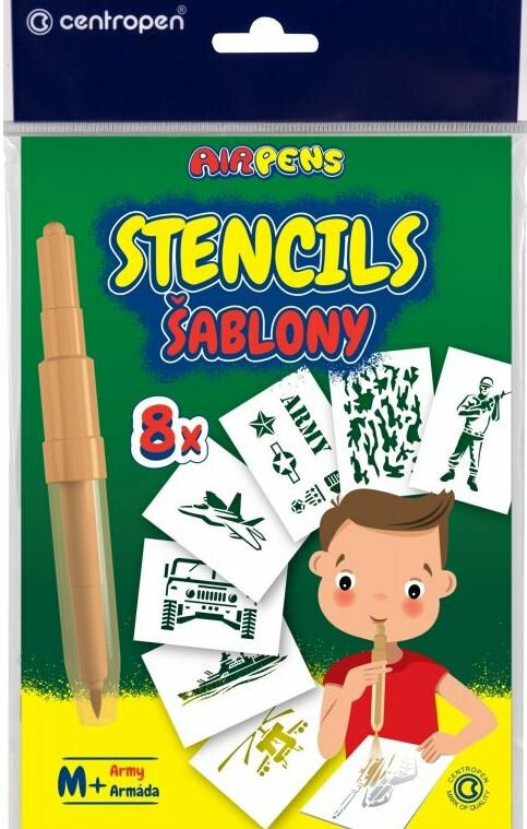 Centropen Šablony k foukacím fixům AIR PENS M vojenská tématika