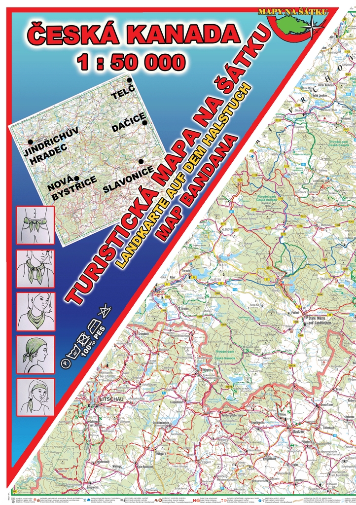 Česká Kanada Šátek s mapou