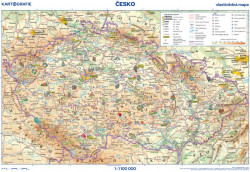 Česko - vlastivědná mapa, 1 : 1 100 000 (obrysová mapa)