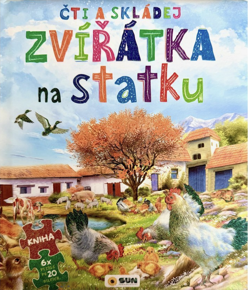 Čti a skládej: Zvířátka na statku (kniha a 6 x puzzle) - kniha z kategorie Naučné knihy
