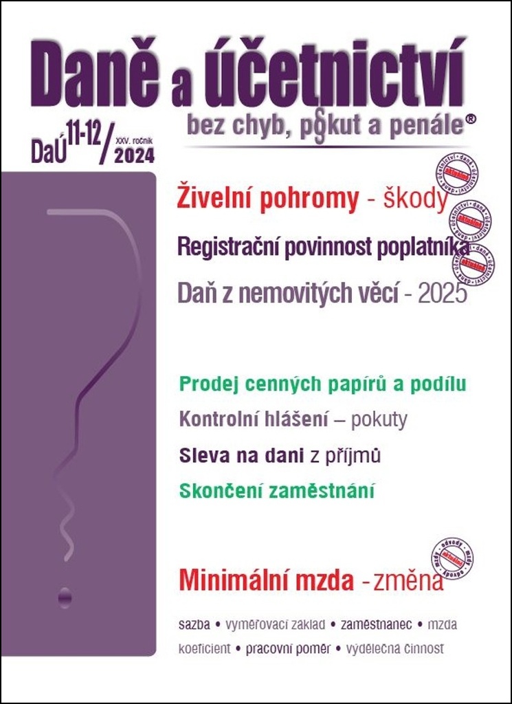 Daně a účetnictví bez chyb, pokut a penále (11-12/2024)