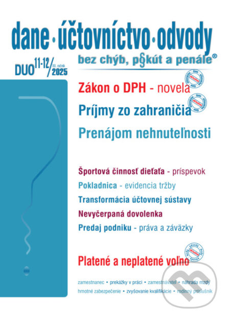 Dane, účtovníctvo, odvody 11-12 / 2025
