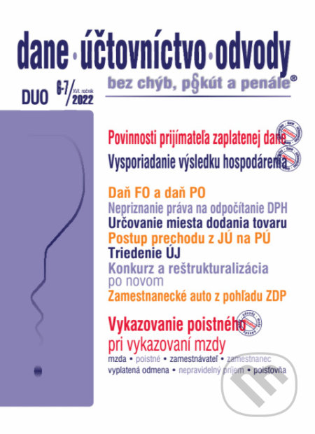 Dane, účtovníctvo, odvody č. 6-7/2022