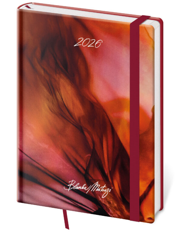 Denní diář 2026 A5 Vario Matragi Red s gumičkou