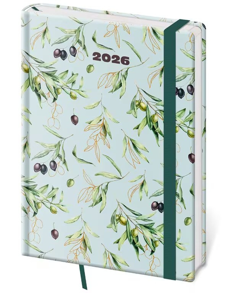 Denní diář 2026 A5 Vario Olive s gumičkou