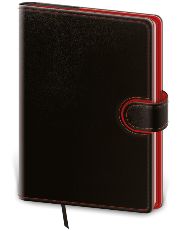 Denní diář 2026 B6 Flip černo/červený