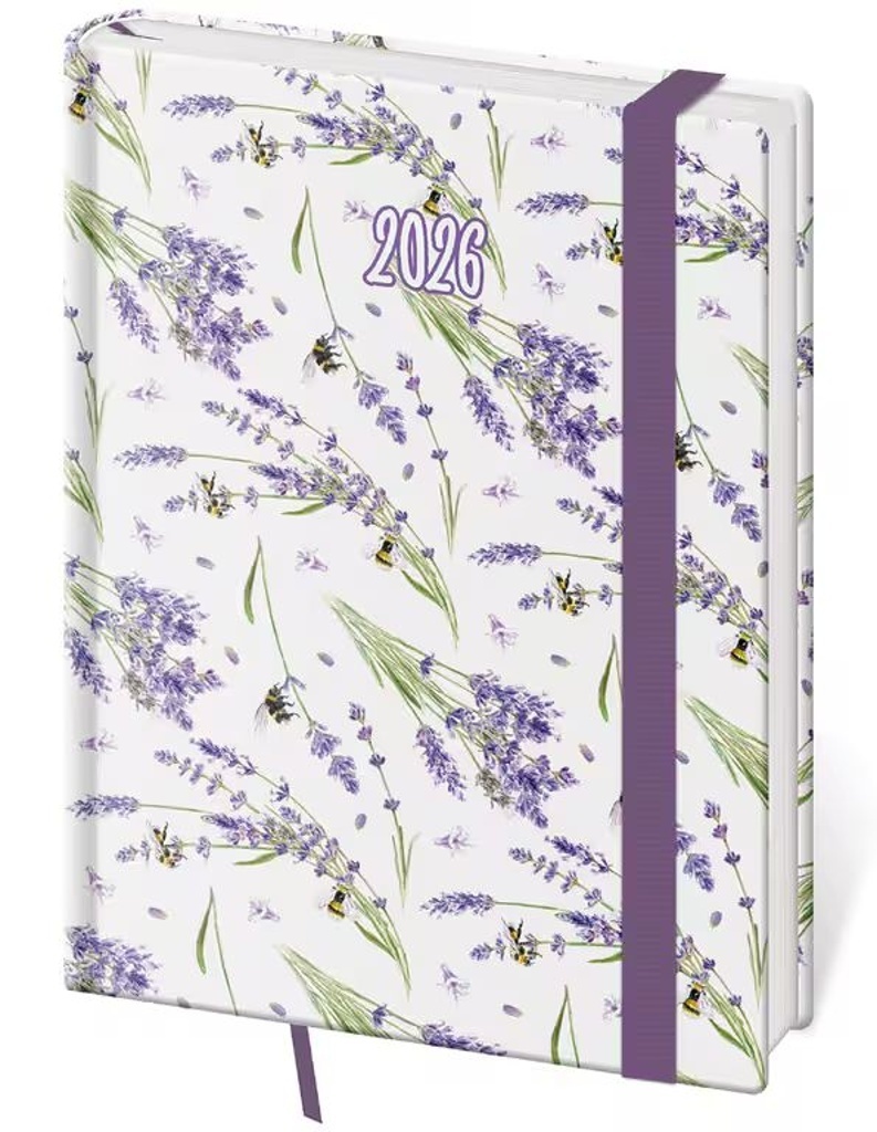 Denní diář 2026 B6 Vario Lavender s gumičkou