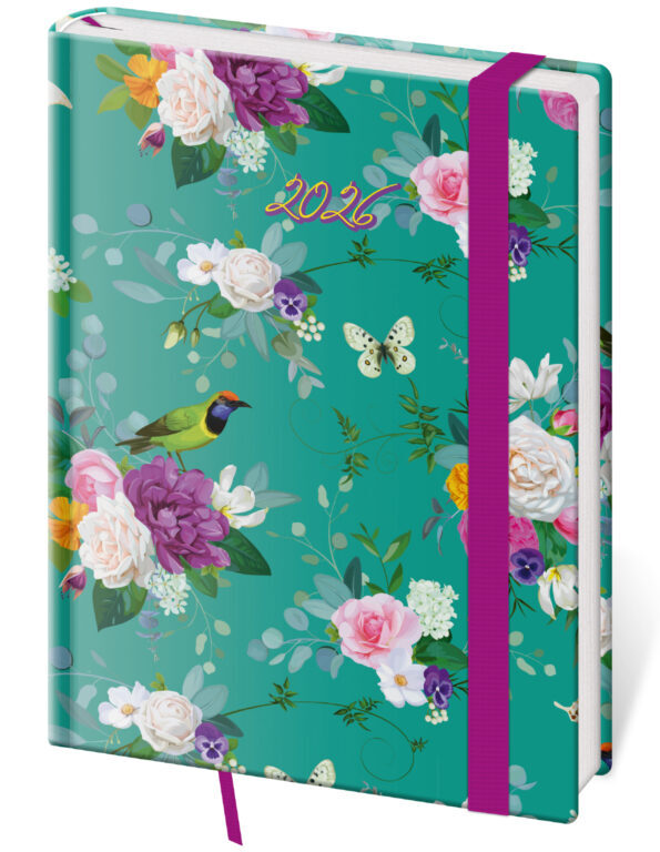 Denní diář 2026 B6 Vario Romance s gumičkou