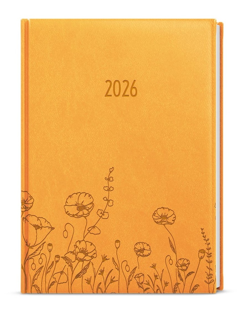 Denní diář 2026 David Vivella s ražbou A5 okrová Louka
