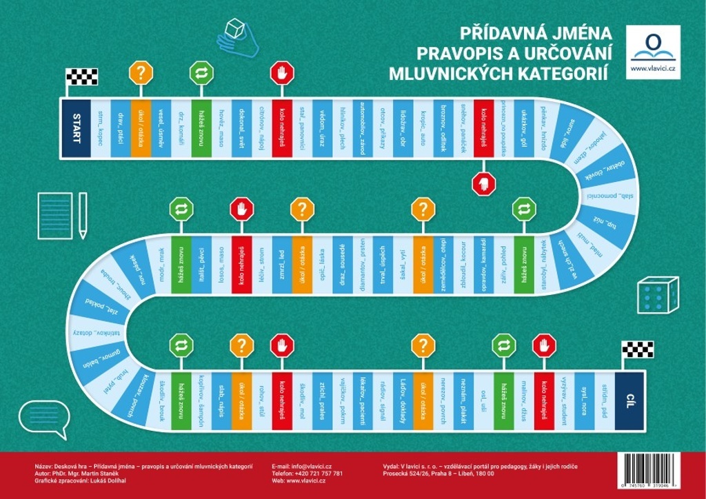 Desková didaktická hra Přídavná jména