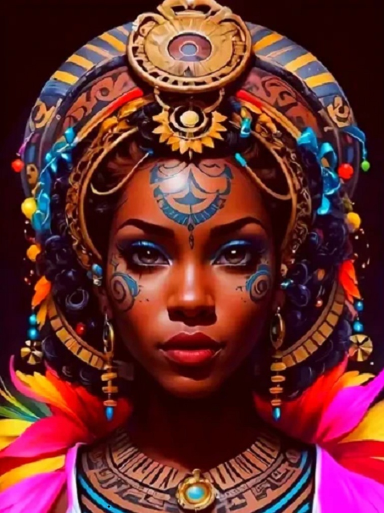 Diamantové malování Afričanka III 30x40cm