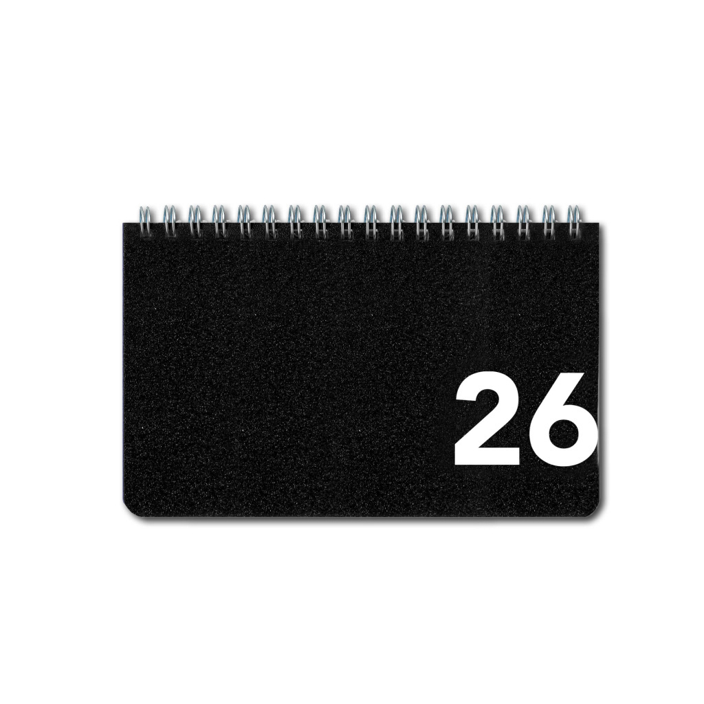 Diář týdenní na šířku 160 x 100 mm, černý