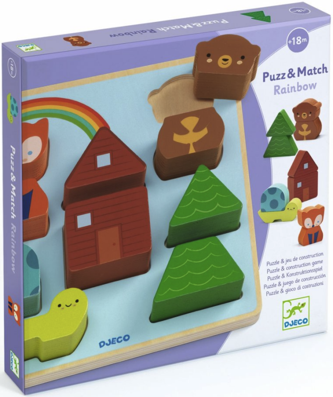 Dřevěná vkládačka & stavebnice 2v1