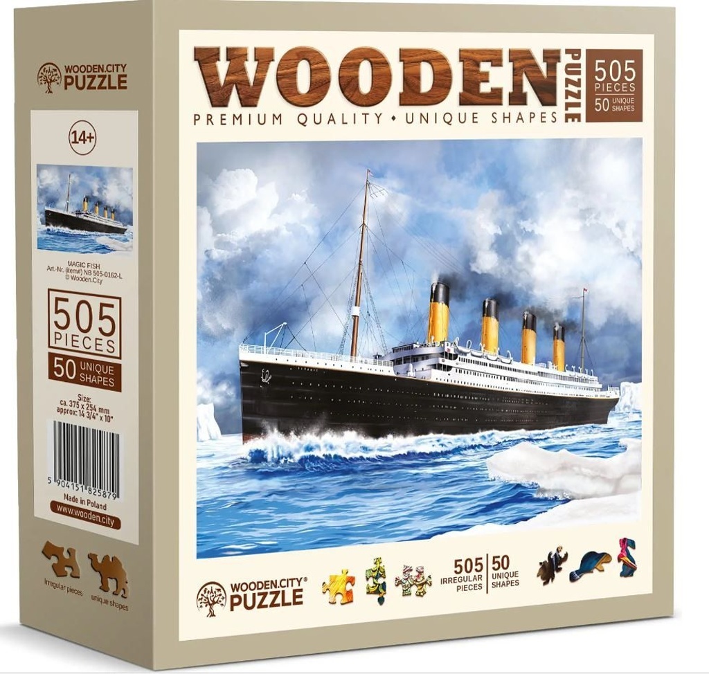 Dřevěné puzzle Titanik 505 dílků