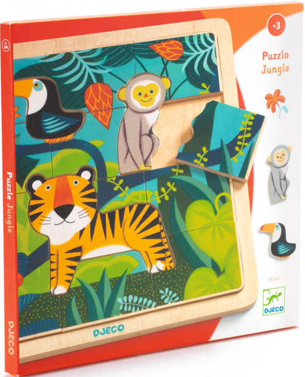 Dřevěné puzzle Tygr a přátelé