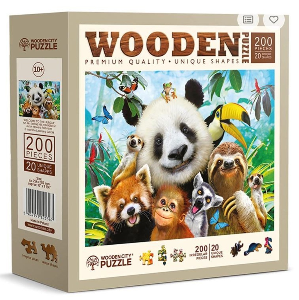 Dřevěné puzzle Vítejte v džungli 200 dílků