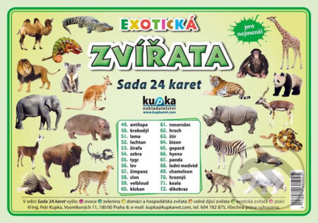 Exotická zvířata - Sada 24 karet