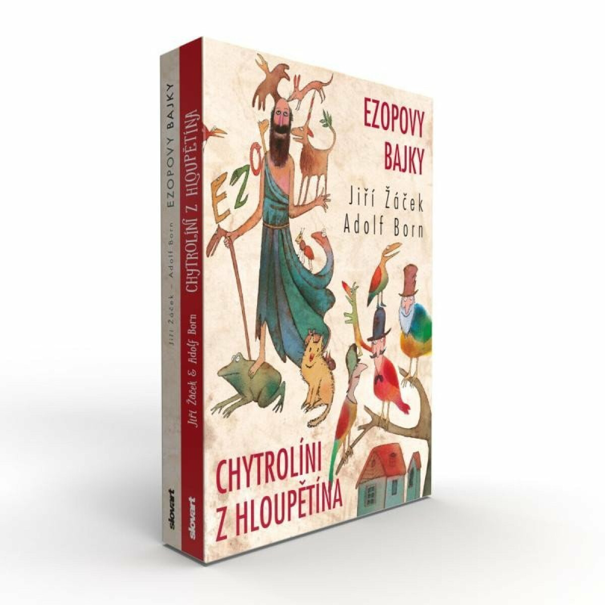 Ezopovy bajky / Chytrolíni z Hloupětína (box) - Jiří Žáček, Adolf Born