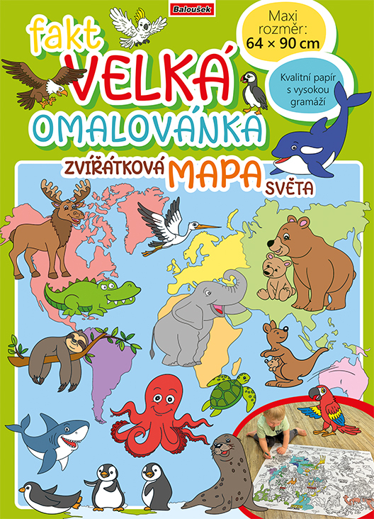Fakt velká omalovánka Zvířatková mapa světa
