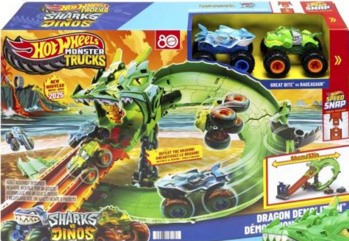 Hot Wheels Monster trucks dráha dračí zkáza