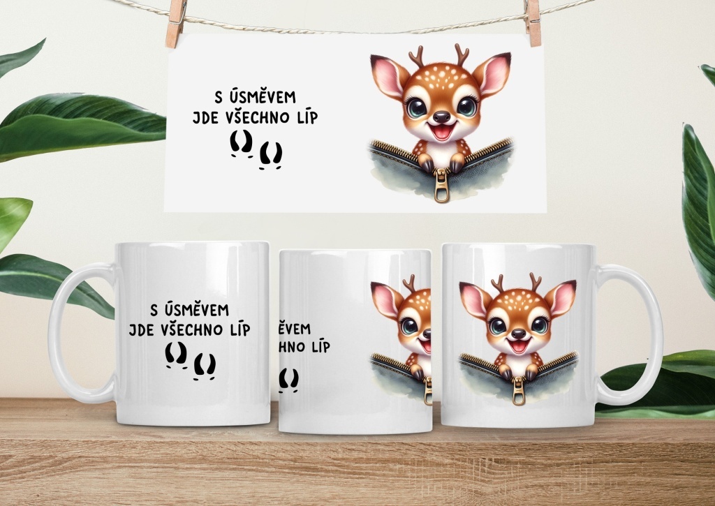 Hrneček čumáček 330ml porcelán Srnka