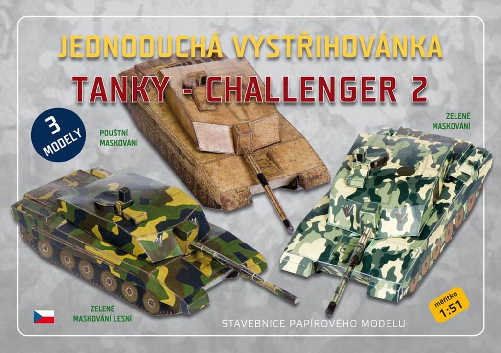 Jednoduchá vystřihovánka Tanky - Challenger 2