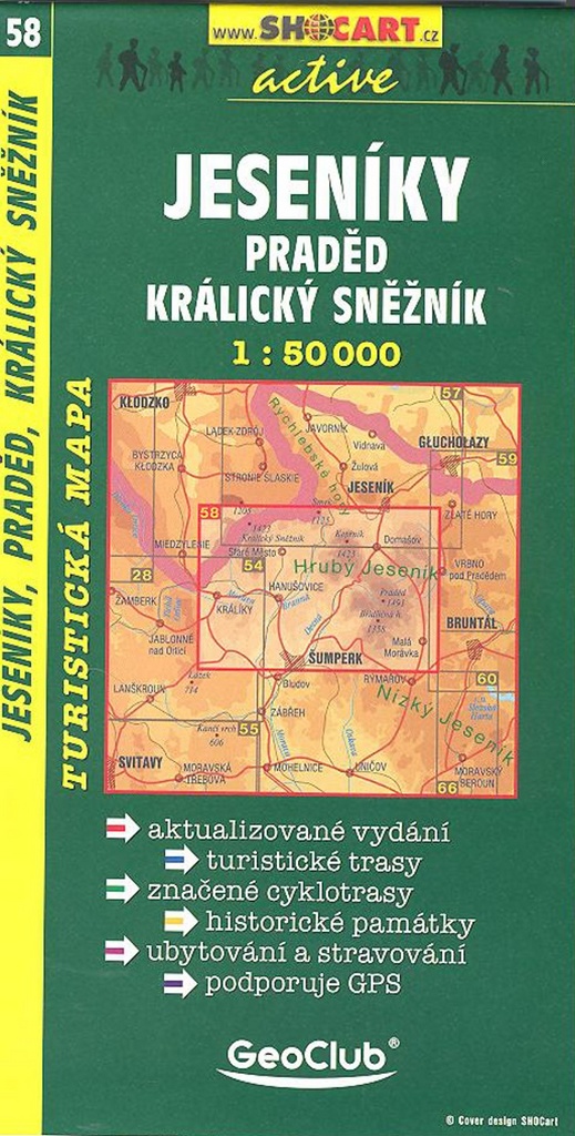 Jeseníky, Praděd, Kralický Sněžník 1:50 000