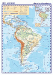 Jižní Amerika – příruční obecně zeměpisná mapa