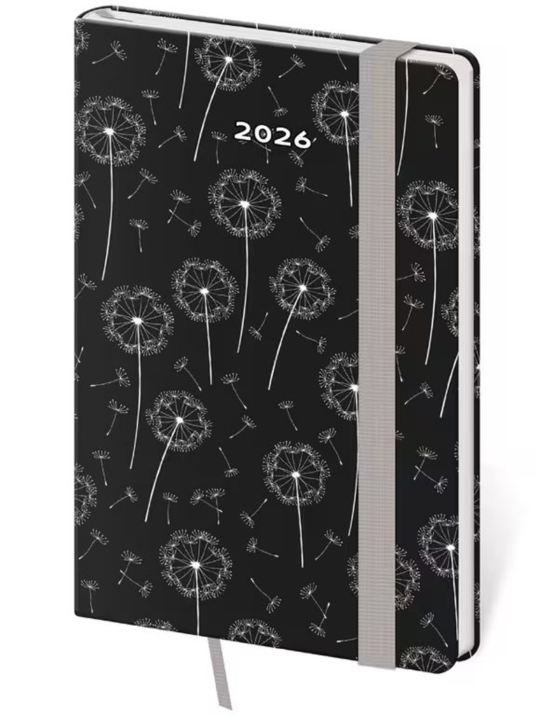 Kapesní diář 2026 Vario Dandelion s gumičkou