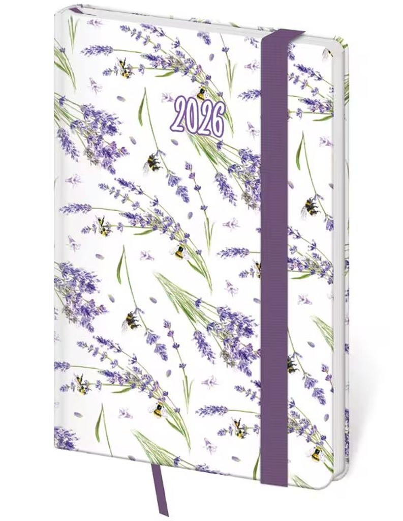 Kapesní diář 2026 Vario Lavender s gumičkou