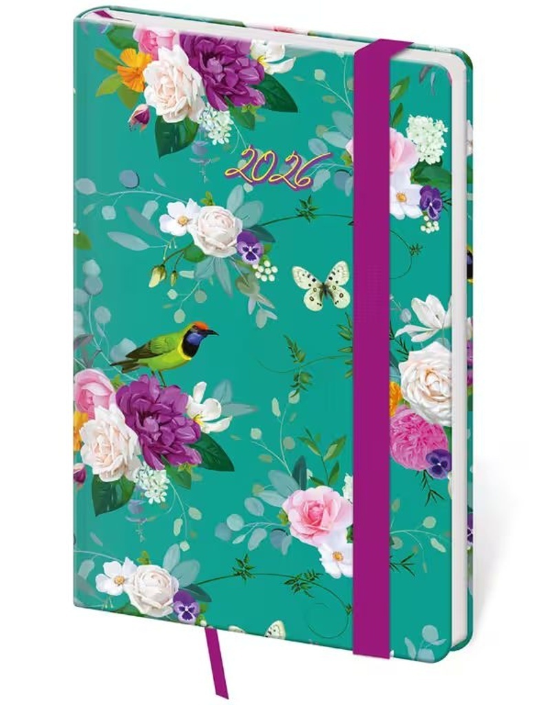 Kapesní diář 2026 Vario Romance s gumičkou