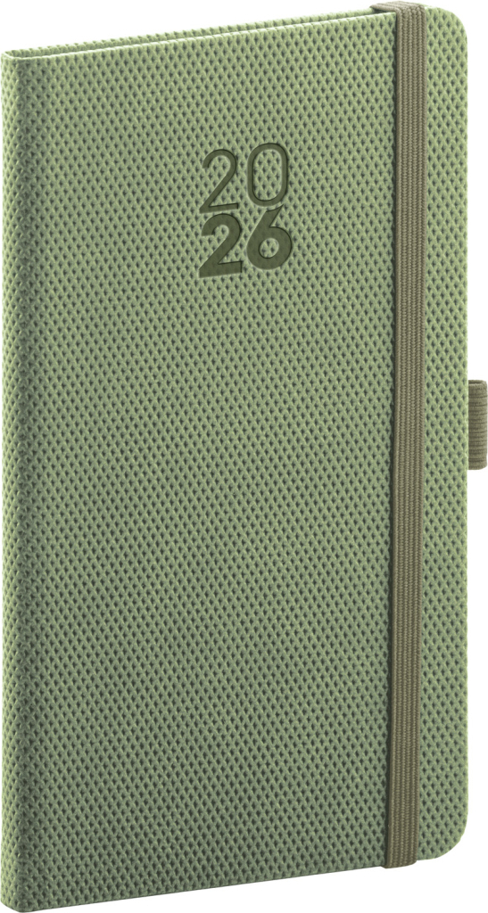 Kapesní diář Diamante 2026 olivový