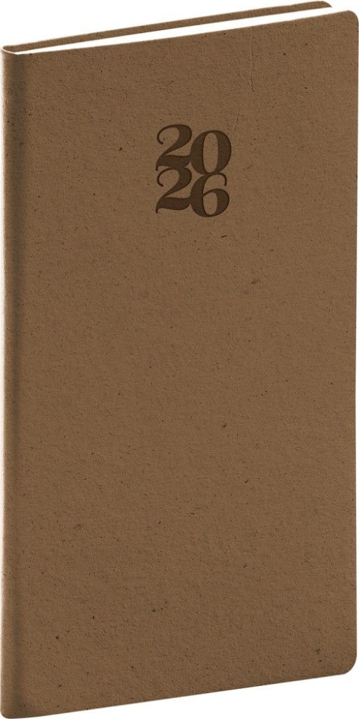 Kapesní diář Essenza 2026 oříšek