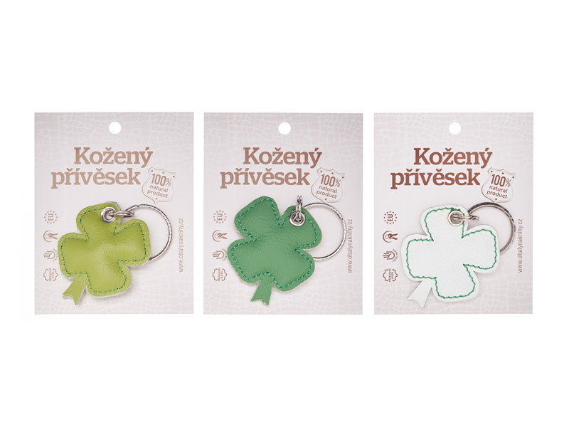 Klíčenka kožená Čtyřlístek