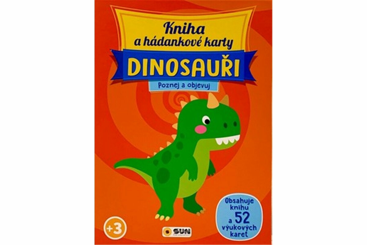 Kniha a hádankové karty DINOSAUŘI Poznej a objevuj