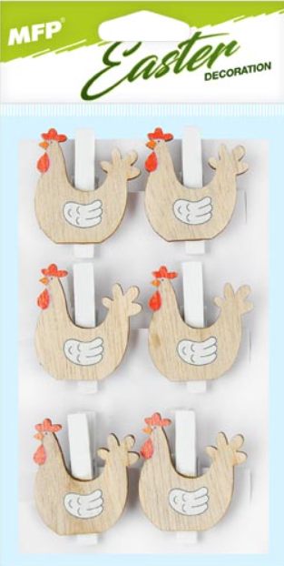 Kolíčky slepice 6ks