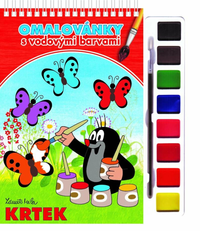 Krtek - Omalovánky s vodovými barvami a štětcem - Zdeněk Miler